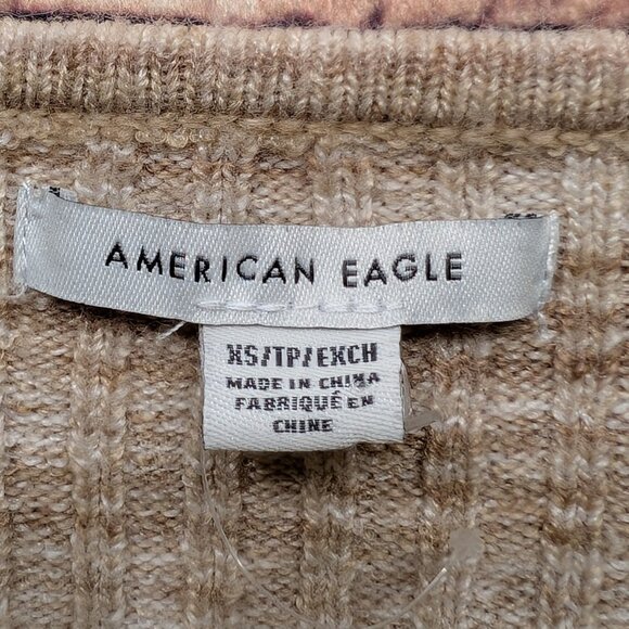 American Eagle Sweater Long Sleeve Cropped Wrap Knit Size XS - Picture 6 of 12